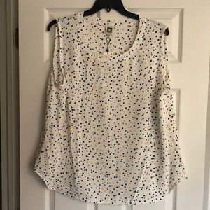 NWT Anne Klein Ritz Dot Print Sleeveless Blouse